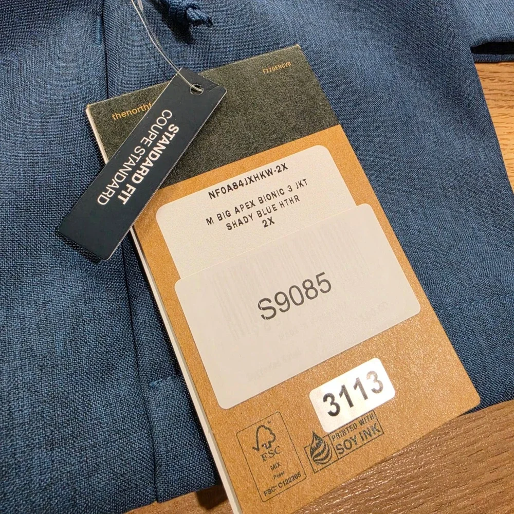 The North Face Apex Bionic 3 Jacket Mens 2XL Blue Heather Softshell NF0A84JX